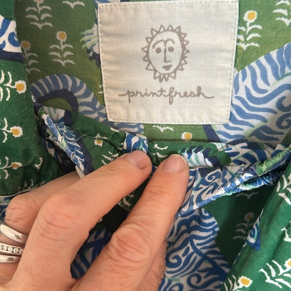 PRINTFRESH Pajama Set – White Tigers in Jade Print – Size XS petite - Picture 5 of 12